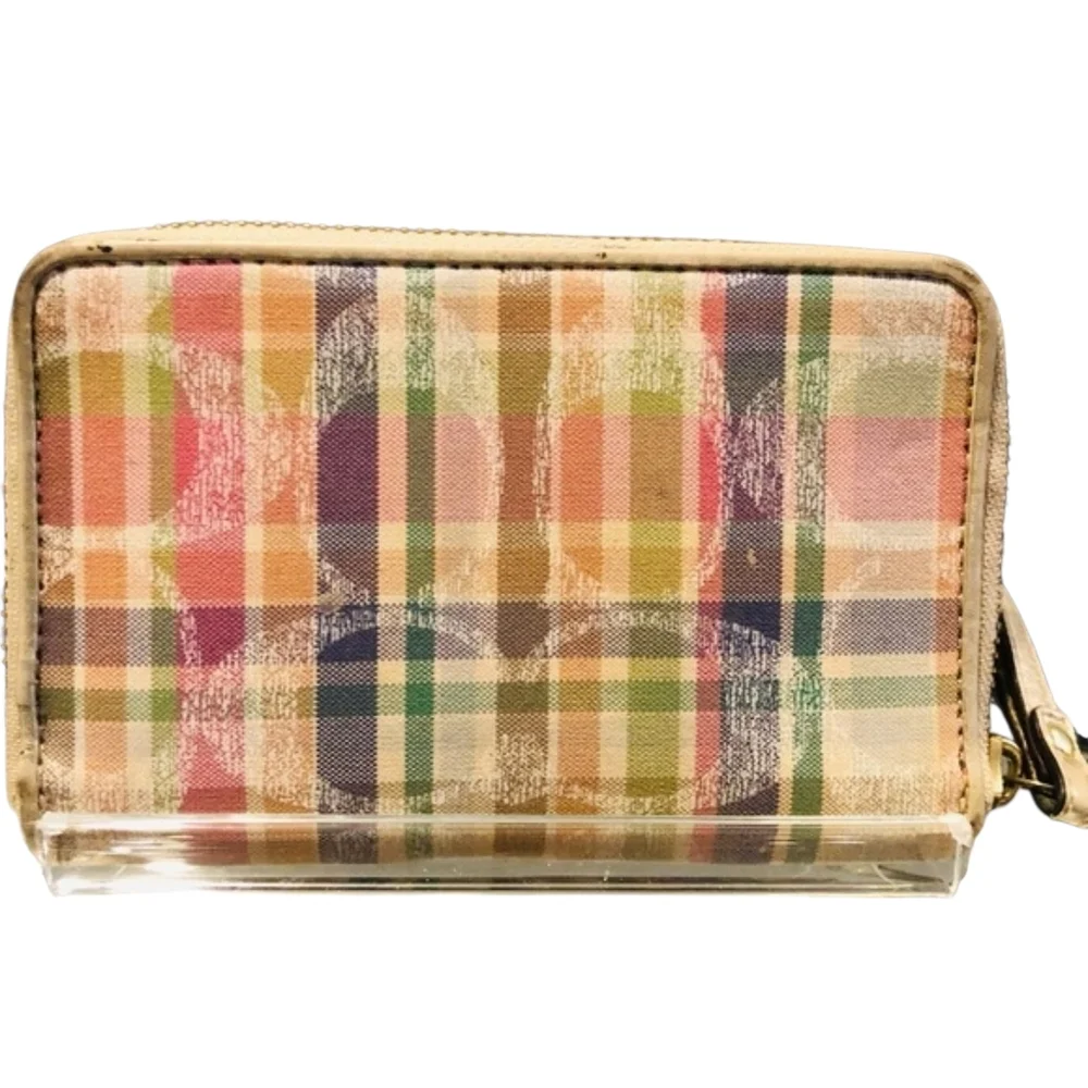 Coach Poppy Glam Madras Plaid Wristlet. Vintage Y2k - Picture 3 of 6